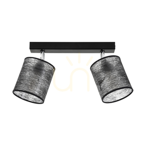 Taklampa Nevoa, 2xE27, Max. 25 W, svart-kromfärgad metall/svart lampskärm, 52 cm small 0