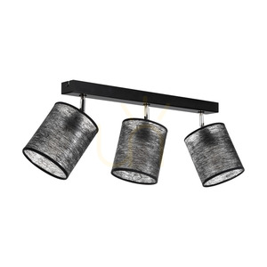 Taklampa Nevoa, 3xE27, Max. 25 W, svart-kromad metall/svart skärm, 67 cm small 0