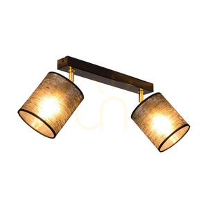 Taklampa Nevoa, 2xE27, Max. 25 W, svart-guldfärgad metall/svart skärm, 52 cm small 3