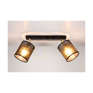 Taklampa Nevoa, 2xE27, Max. 25 W, svart-guldfärgad metall/svart skärm, 52 cm small 4