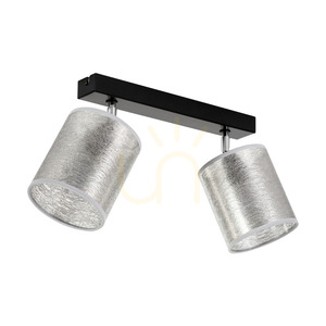 Taklampa Nevoa, 2xE27, Max. 25 W, svart-kromfärgad metall/silver, 52 cm lampskärm small 0