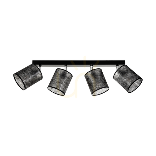 Kontrollera Taklampa Nevoa, 4xE27, Max. 25 W, svart-kromfärgad metall/svart lampskärm, 90 cm