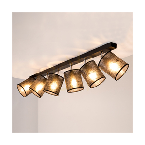 Taklampa Nevoa, 6xE27, Max. 25 W, svart-kromfärgad metall/svart lampskärm, 127 cm small 3