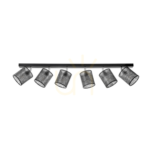 Taklampa Nevoa, 6xE27, Max. 25 W, svart-kromfärgad metall/svart lampskärm, 127 cm small 0