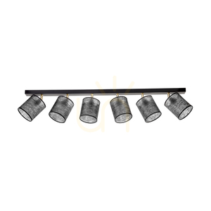 Taklampa Nevoa, 6xE27, Max. 25 W, svart-guldfärgad metall/svart lampskärm, 127 cm small 0