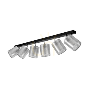 Taklampa Nevoa, 6xE27, Max. 25 W, svart-krom metall/silver, 127 cm lampskärm small 2