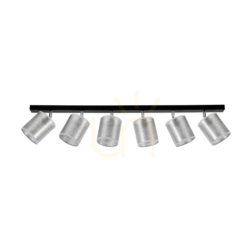 Kontrollera Taklampa Nevoa, 6xE27, Max. 25 W, svart-krom metall/silver, 127 cm lampskärm