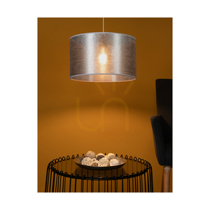 Nevoa taklampa, 1xE27, Max. 60 W, svart metall/genomskinlig PVC-sladd/silverfärgad lampskärm, Ø 40 cm small 4