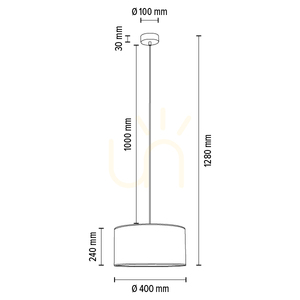 Nevoa taklampa, 1xE27, Max. 60 W, svart metall/genomskinlig PVC-sladd/silverfärgad lampskärm, Ø 40 cm small 5