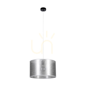 Nevoa taklampa, 1xE27, Max. 60 W, svart metall/genomskinlig PVC-sladd/silverfärgad lampskärm, Ø 40 cm small 0