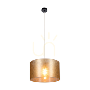 Nevoa taklampa, 1xE27, Max. 60 W, svart metall/genomskinlig PVC-sladd/guldfärgad lampskärm, Ø 40 cm small 1