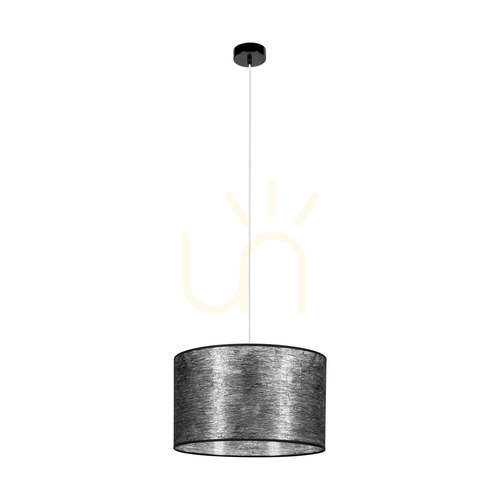 Kontrollera Nevoa taklampa, 1xE27, Max. 60 W, svart metall/genomskinlig PVC-sladd/svart lampskärm, Ø 40 cm