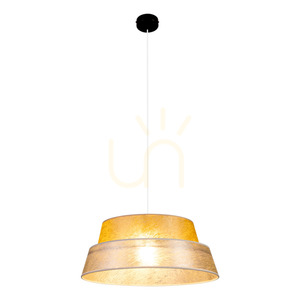 Nevoa taklampa, 1xE27, Max. 60 W, svart metall / genomskinlig PVC-sladd / silver-guld lampskärm, Ø 50 cm small 1