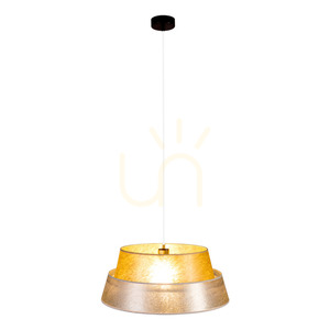 Nevoa taklampa, 1xE27, Max. 60 W, svart metall / genomskinlig PVC-sladd / silver-guld lampskärm, Ø 50 cm small 2