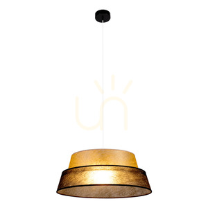 Nevoa taklampa, 1xE27, Max. 60 W, svart metall / genomskinlig PVC-sladd / svart och guldfärgad lampskärm, Ø 50 cm small 1