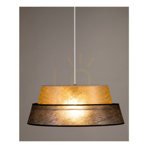Nevoa taklampa, 1xE27, Max. 60 W, svart metall / genomskinlig PVC-sladd / svart och guldfärgad lampskärm, Ø 50 cm small 3