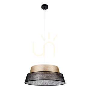 Nevoa taklampa, 1xE27, Max. 60 W, svart metall / genomskinlig PVC-sladd / svart och guldfärgad lampskärm, Ø 50 cm small 0