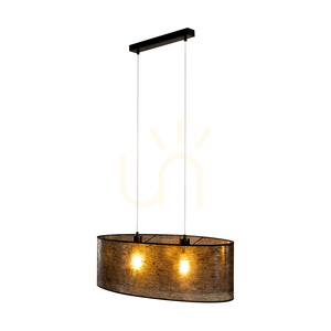Nevoa taklampa 2xE27 Max. 40 W svart metall/genomskinlig PVC-sladd/svart lampskärm 80 cm small 3