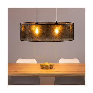 Nevoa taklampa 2xE27 Max. 40 W svart metall/genomskinlig PVC-sladd/svart lampskärm 80 cm small 6