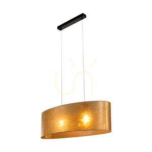 Nevoa taklampa, 2xE27, Max. 40 W, svart metall/genomskinlig PVC-sladd/guldfärgad lampskärm, 80 cm small 3