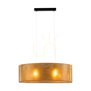 Nevoa taklampa, 2xE27, Max. 40 W, svart metall/genomskinlig PVC-sladd/guldfärgad lampskärm, 80 cm small 5