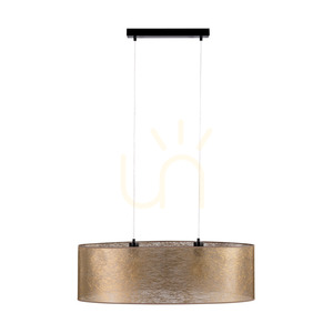 Nevoa taklampa, 2xE27, Max. 40 W, svart metall/genomskinlig PVC-sladd/guldfärgad lampskärm, 80 cm small 0