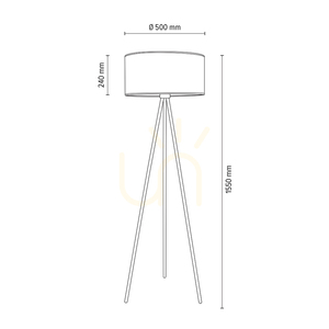 Nevoa golvlampa 1xE27 Max. 40 W, svart metall/svart PVC-sladd/svart lampskärm, Ø 50 cm small 4