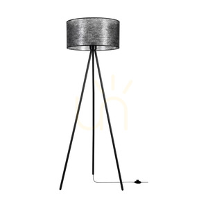 Nevoa golvlampa 1xE27 Max. 40 W, svart metall/svart PVC-sladd/svart lampskärm, Ø 50 cm small 0