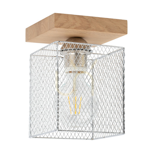 Kontrollera Taklampa Norman Wood, 1xE27, Max. 25 W, oljad ek/förkromad metallskärm, 13,5 cm