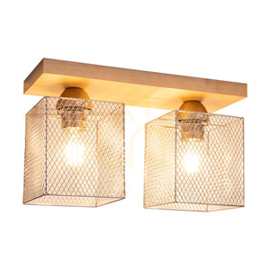 Norman Wood taklampa, 2xE27, Max. 25 W, björk/förkromad metallskärm, 35 cm small 1