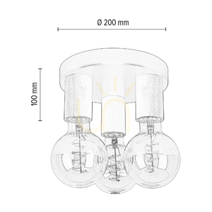 Notri taklampa, 3xE27, Max. 15 W LED, oljad ek/svart metall, Ø 20 cm small 2