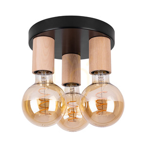 Notri taklampa, 3xE27, Max. 15 W LED, björk/svart metall, Ø 20 cm small 0