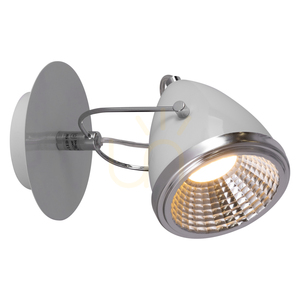 Oliver vägglampa, inklusive 1 st GU10-LED (max. 6 W), vit/kromfärgad metall, 21 cm small 1