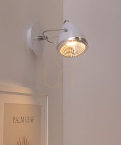 Oliver vägglampa, inklusive 1 st GU10-LED (max. 6 W), vit/kromfärgad metall, 21 cm small 3