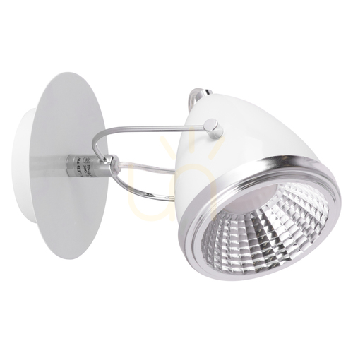 Kontrollera Oliver vägglampa, inklusive 1 st GU10-LED (max. 6 W), vit/kromfärgad metall, 21 cm