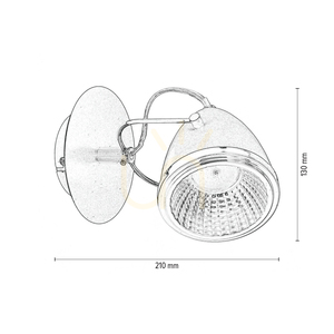 Oliver vägglampa, inklusive 1 st GU10-LED (max. 6 W), svart/krom, metall, 21 cm small 3