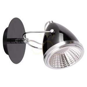 Oliver vägglampa, inklusive 1 st GU10-LED (max. 6 W), svart/krom, metall, 21 cm small 0