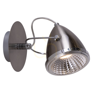 Oliver vägglampa, inklusive 1 st GU10-LED (max. 6 W), satin/krom, 21 cm small 1