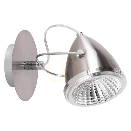 Kontrollera Oliver vägglampa, inklusive 1 st GU10-LED (max. 6 W), satin/krom, 21 cm