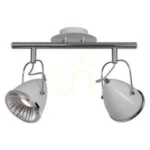 Oliver taklampa, inklusive 2 st. GU10-LED-lampor, max.. 5,5 W, vit/kromfärgad metall, 35 cm small 1