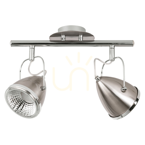 Kontrollera Oliver taklampa, inklusive 2 st. GU10-LED-lampor (max.. 6 W), satin/krom, 35 cm