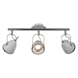Oliver taklampa, inklusive 3 st GU10-LED-lampor, max. 6 W, vit/krom, metall, 53 cm small 1