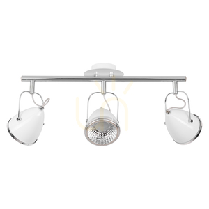 Oliver taklampa, inklusive 3 st GU10-LED-lampor, max. 6 W, vit/krom, metall, 53 cm small 0