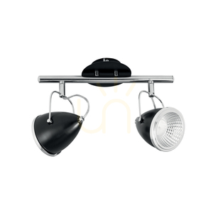 Oliver Incl taklampa. 2 st. GU10-LED, max.. 6 W, svart/krom, metall, 35 cm small 1