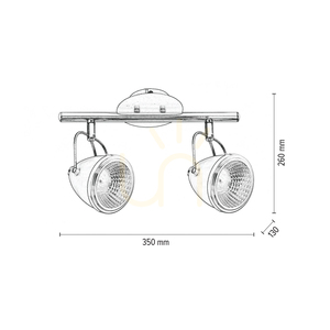 Oliver Incl taklampa. 2 st. GU10-LED, max.. 6 W, svart/krom, metall, 35 cm small 3