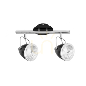 Oliver Incl taklampa. 2 st. GU10-LED, max.. 6 W, svart/krom, metall, 35 cm small 0