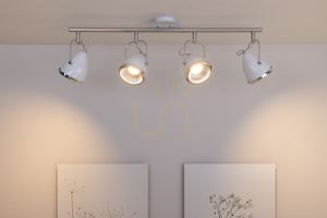 Oliver taklampa, inklusive 4 st. GU10-LED-lampor, max.. 6 W, vit/krom, metall, 76 cm small 3