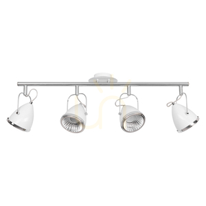Oliver taklampa, inklusive 4 st. GU10-LED-lampor, max.. 6 W, vit/krom, metall, 76 cm small 0