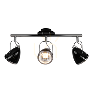 Oliver taklampa, inklusive 3 st GU10-LED-lampor, max. 6 W, svart/krom, metall, 53 cm small 1