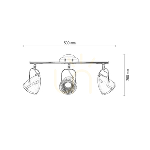 Oliver taklampa, inklusive 3 st GU10-LED-lampor, max. 6 W, svart/krom, metall, 53 cm small 4